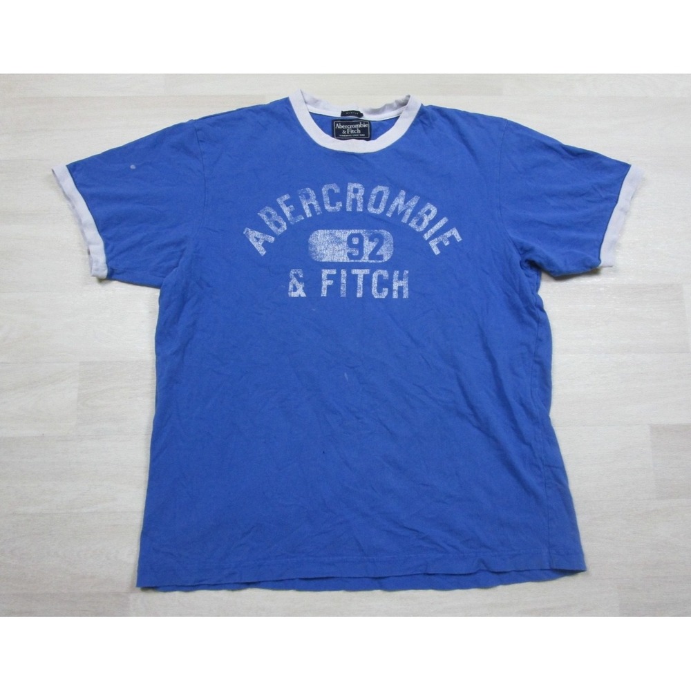 Vintage Y2K Abercrombie & Fitch Ringer T Shirt Men's (XL) Muscle Fit Preppy